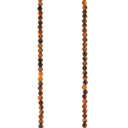 Tiger's Eye Faceted Round Beads, 2mm by Bead Landing™